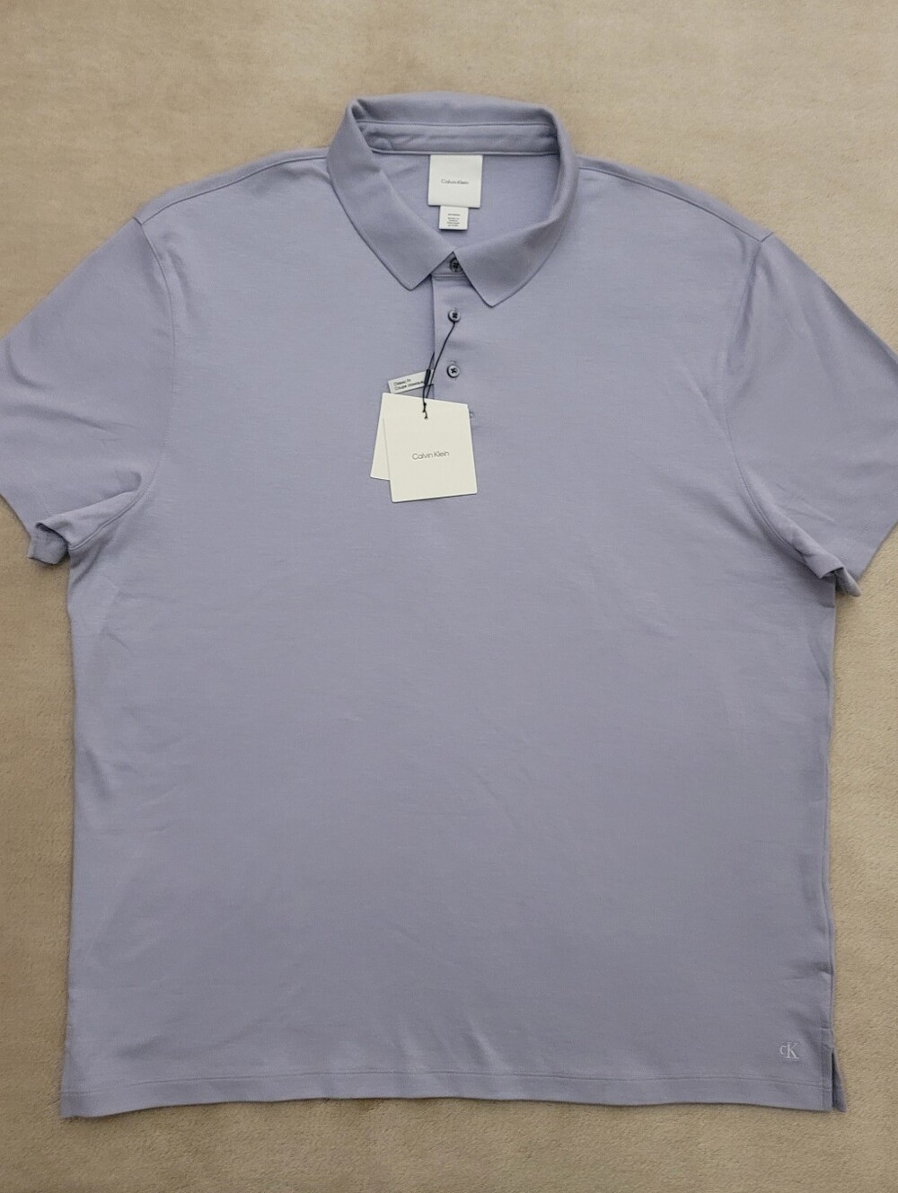 Calvin Klein Men's Lilac Gray Polo Short Sleeve Classic Fit Shirt Size XL
